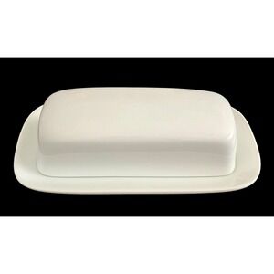 The Cellar Whiteware‎ Classic Covered Butter Dish Excellent Condition